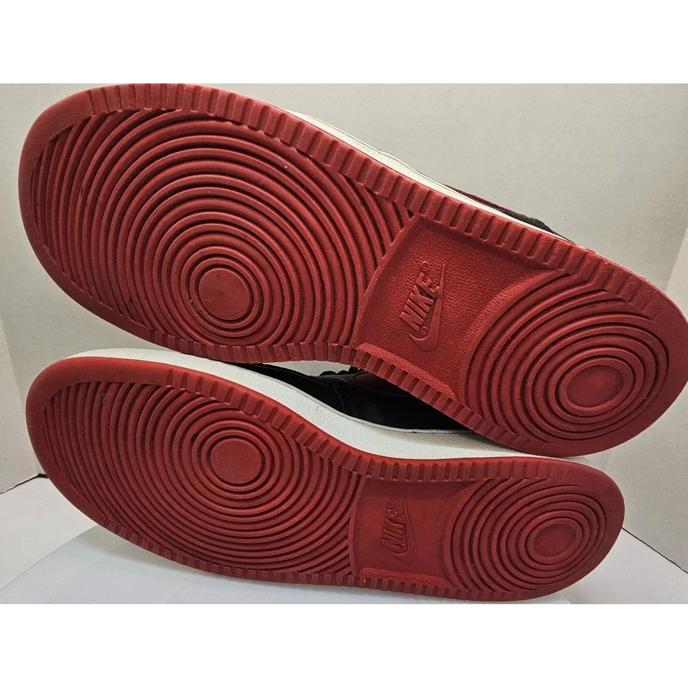 Nike Men's Court Vision Mid Shoes Size 7.5‎ DM8682-001 Black Red Sneakers